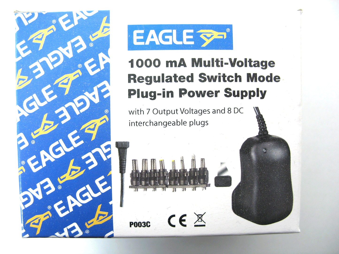 1000ma (1a) 3v,4.5v,5v,6v,7.5v,9v,12v 12w Universal Regulated AC/DC Switch Mode Power Adaptor - EA