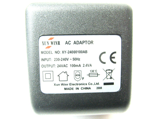 100ma (0.1a) 24v 2.4VA AC/AC (AC Output) Power Adaptor With Built In Socket