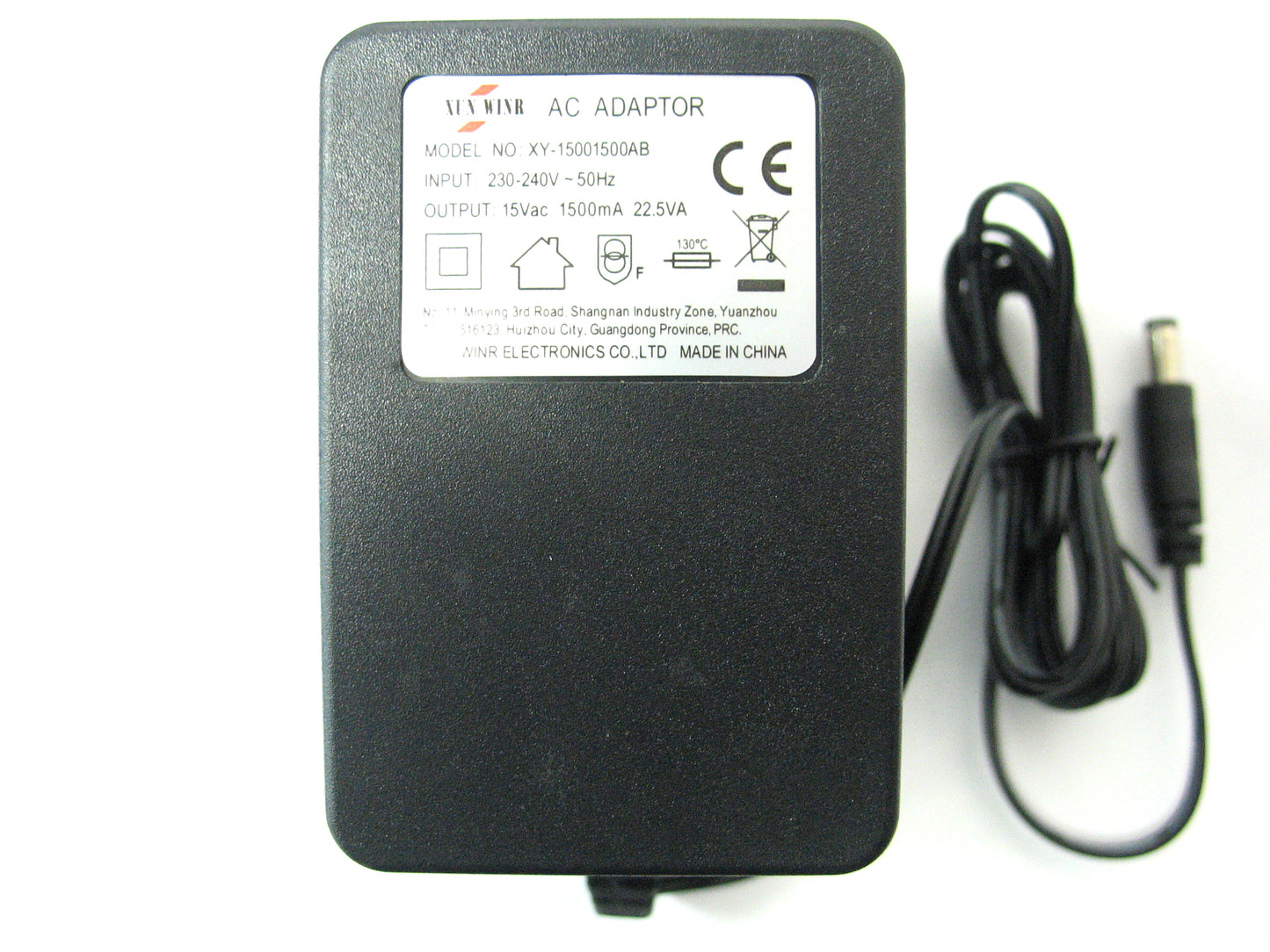 1500ma (1.5a) 15v 22.5VA AC/AC (AC Output) Power Adaptor