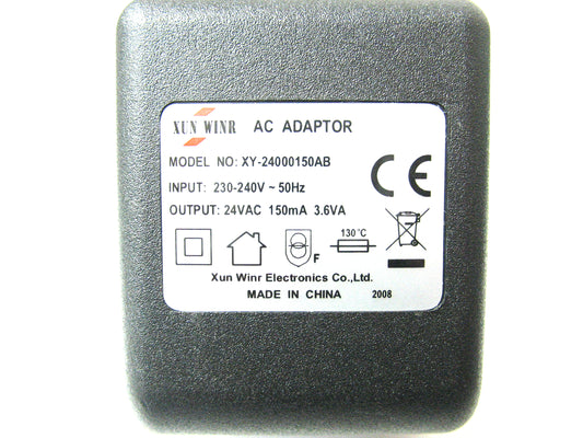 150ma (0.15a) 24v 3.6VA AC/AC (AC Output) Power Adaptor With Built In Socket