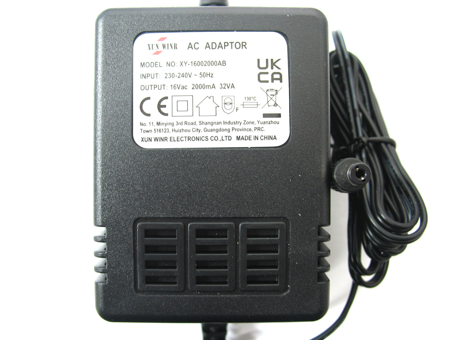 2000ma (2a) 16v 32VA AC/AC (AC Output) Power Adaptor