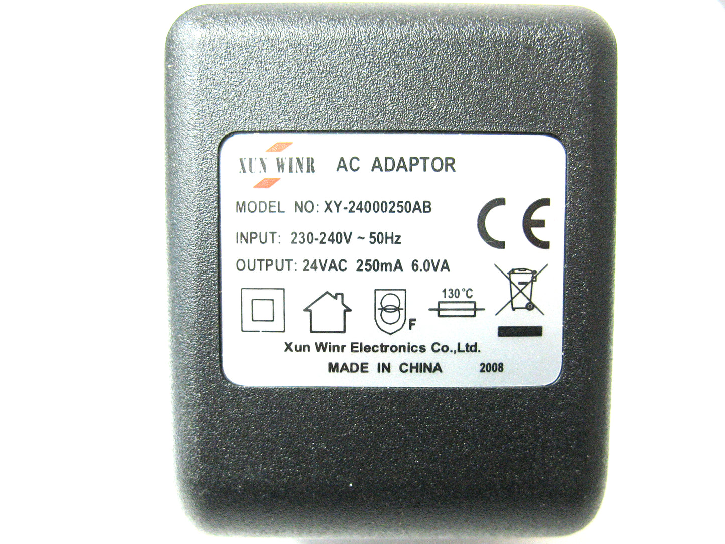 250ma (0.25a) 24v 6VA AC/AC (AC Output) Power Adaptor With Built In Socket
