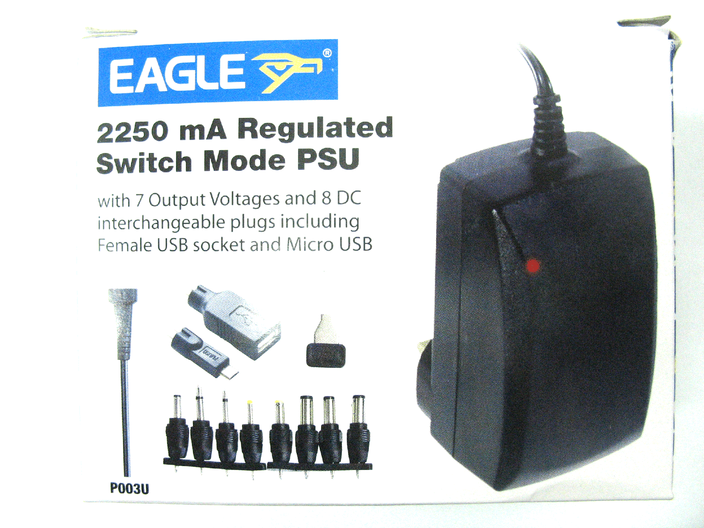 2250ma (2.25a) 3v,4.5v,5v,6v,7.5v,9v,12v 27w Universal Regulated Switch Mode AC/DC Power Adaptor EA