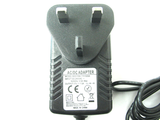 1000ma (1a) 17v 17w AC/DC Mains Switch Mode Power Adaptor