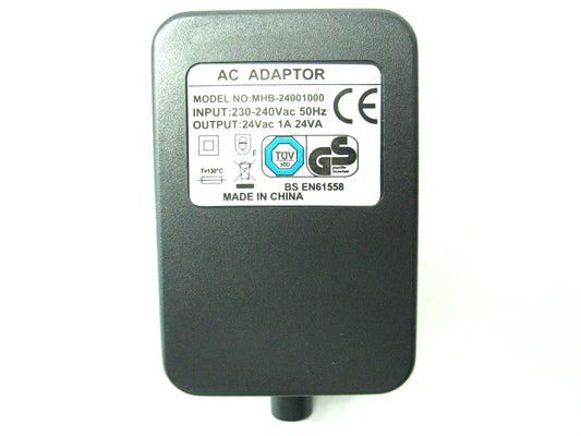 1000ma (1a) 24v 24VA AC/AC (AC Output) Power Adaptor With Built In Socket