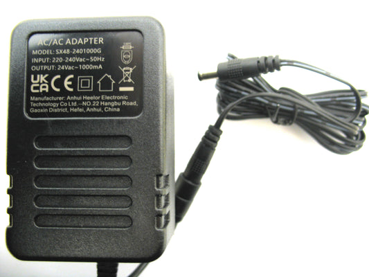 1000ma (1a) 24v 24VA AC/AC (AC Output) Mains Power Adaptor