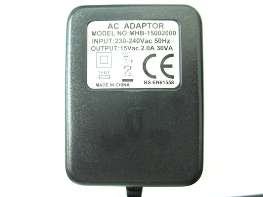 2000ma (2a) 15v 30VA AC/AC (AC Output) Power Adaptor
