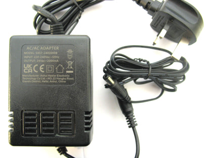 2000ma (2a) 24v 48VA AC/AC (AC Output) Power Adaptor