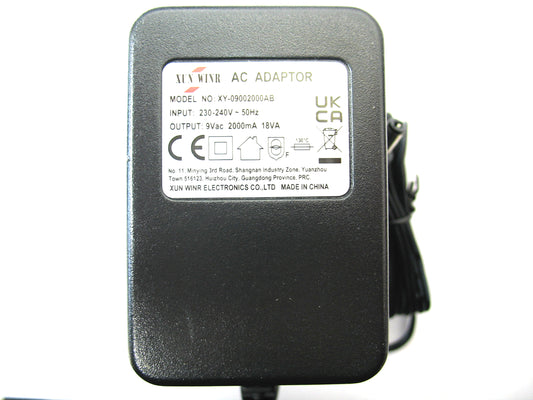 2000ma (2a) 9v 18VA AC/AC (AC Output) Mains Power Adaptor
