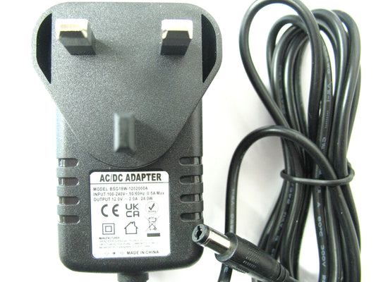 2000ma (2a) 12v 24w AC/DC Mains Regulated Switch Mode Power Adaptor