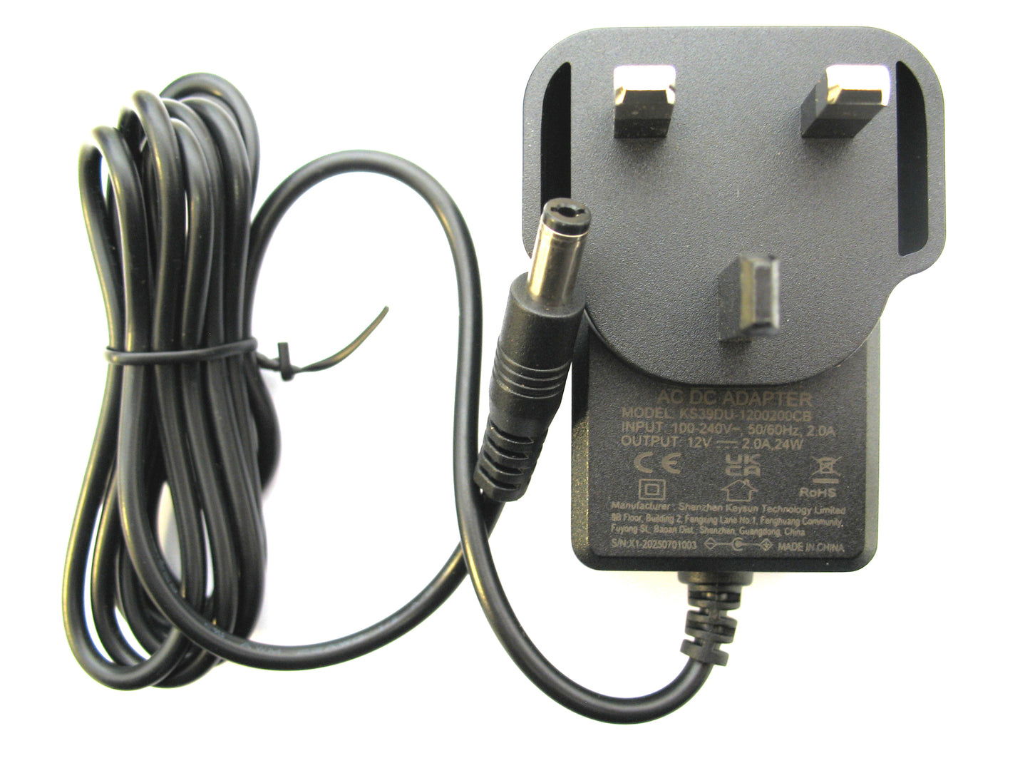 2000ma (2a) 12v 24w AC/DC Mains Regulated Switch Mode Power Adaptor