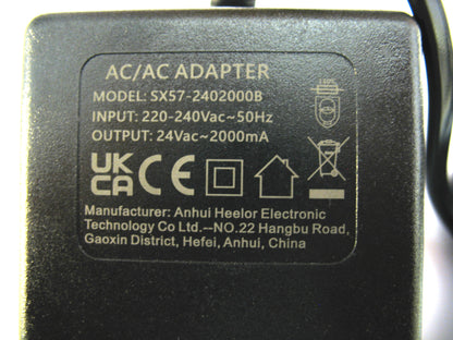 2000ma (2a) 24v 48VA AC/AC (AC Output) Power Adaptor With Jack Socket