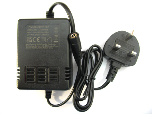 2000ma (2a) 24v 48VA AC/AC (AC Output) Power Adaptor With Built In Socket