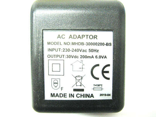 200ma (0.2a) 30v 6VA AC/DC Power Adaptor With Built In Socket