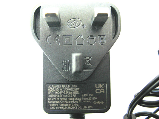 200ma (0.2a) 36v 7.2VA AC/DC Power Adaptor With Built In Socket