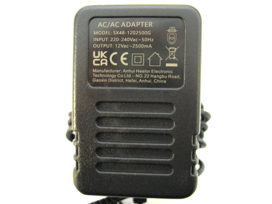 2500ma (2.5a) 12v 30VA AC/AC (AC Output) Power Adaptor
