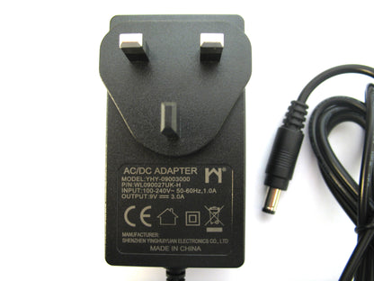 3000ma (3a) 9v 27w AC/DC Regulated Switch Mode Power Adaptor
