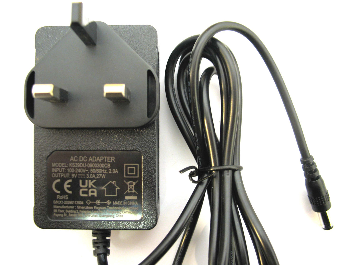 3000ma (3a) 9v 27w AC/DC Regulated Switch Mode Power Adaptor