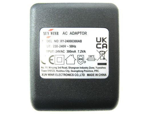 300ma (0.3a) 24v 7.2VA AC/AC (AC Output) Power Adaptor With Built In Socket