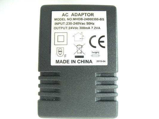 300ma (0.3a) 24v 7.2VA AC/DC Power Adaptor With Built In Socket
