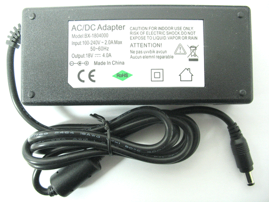 4000ma (4a) 18v 72w Mains Regulated Switch Mode AC/DC Desktop Power Adaptor