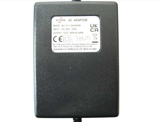 5000ma (5a) 12v 60VA AC/AC (AC Output) Mains Power Adaptor