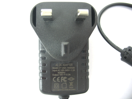 500ma (0.5a) 19v 9.5w AC/DC Mains Switch Mode Power Adaptor