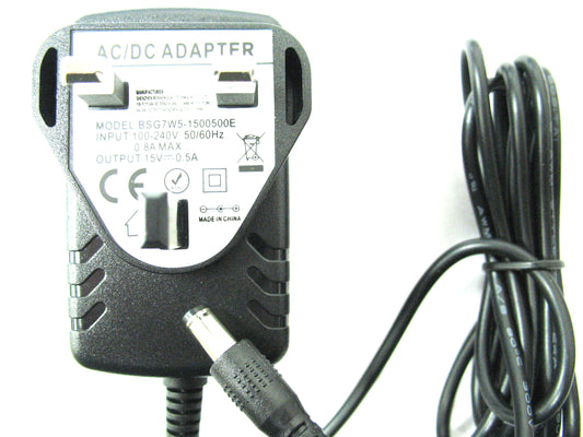 500ma (0.5a) 15v 7.5w AC/DC Switch Mode Power Adaptor