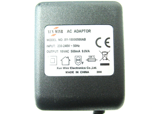 500ma (0.5a) 18v 9VA AC/AC (AC Output) Power Adaptor
