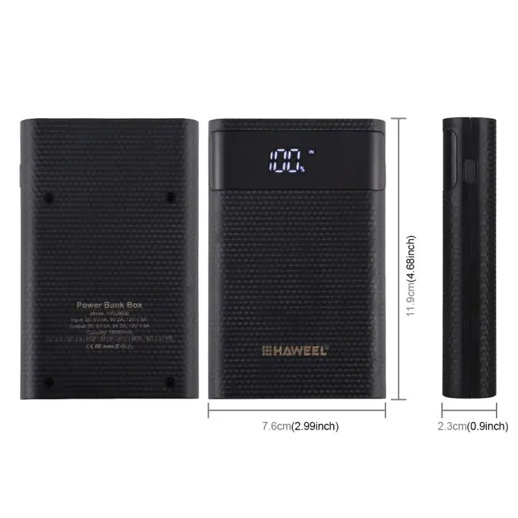 Pocket Mobile USB Power Bank (4 x 18650) - Black