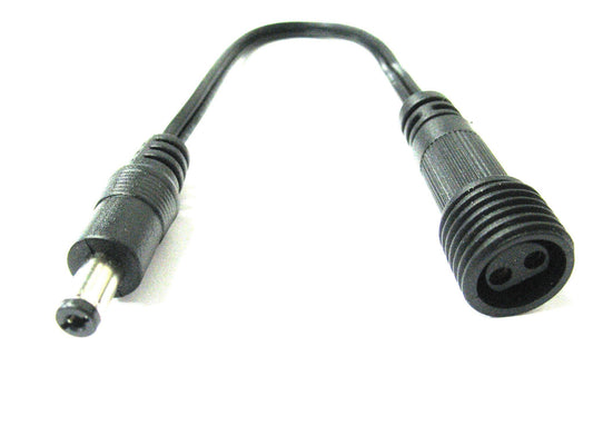 2.1mm x 5.5mm Jack to 2 Pin Half Moon Socket Power Adaptor Lead/Cable 15cm