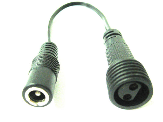 2.1mm x 5.5mm Jack Socket to 2 Pin Half Moon Socket Power Adaptor Lead/Cable 15cm