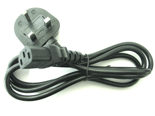 1.5m IEC C13 Lead (10a) with UK 3 pin plug (Black) v2